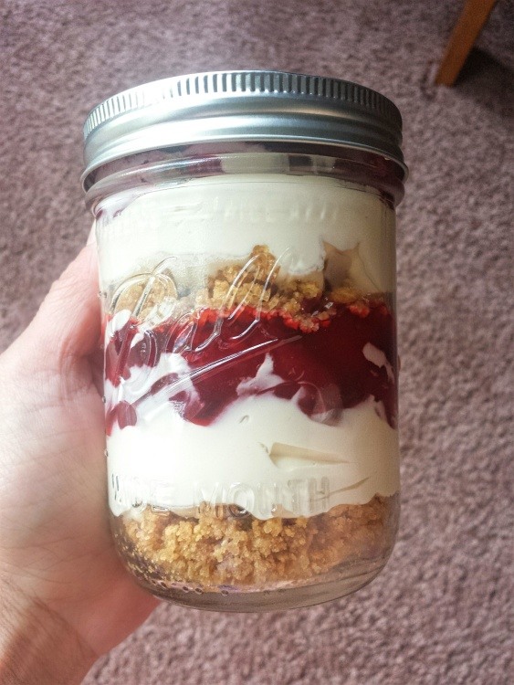 layered cupcakes in a jar